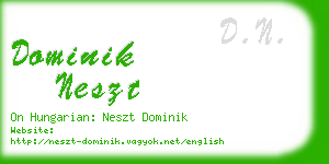 dominik neszt business card